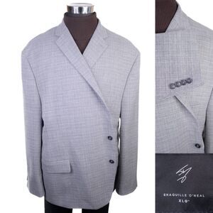 Shaquille O'Neal 58R Gray Textured Mens Blazer Casual Jacket Sport Coat